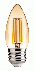 FOCO VELA LED FILAMENTO 4W E27 AMBAR