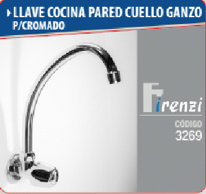 LLAVE COCINA 3269 PARED CUELLO GANZO P/CROMO