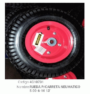 RUEDA PARA CARRET NEUMAT 5.00-6-16 13"(4C10731)